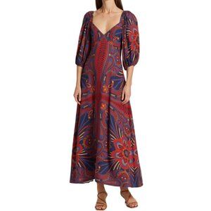 Farm Rio Macaw Arabesque Midi Dress Sz XS